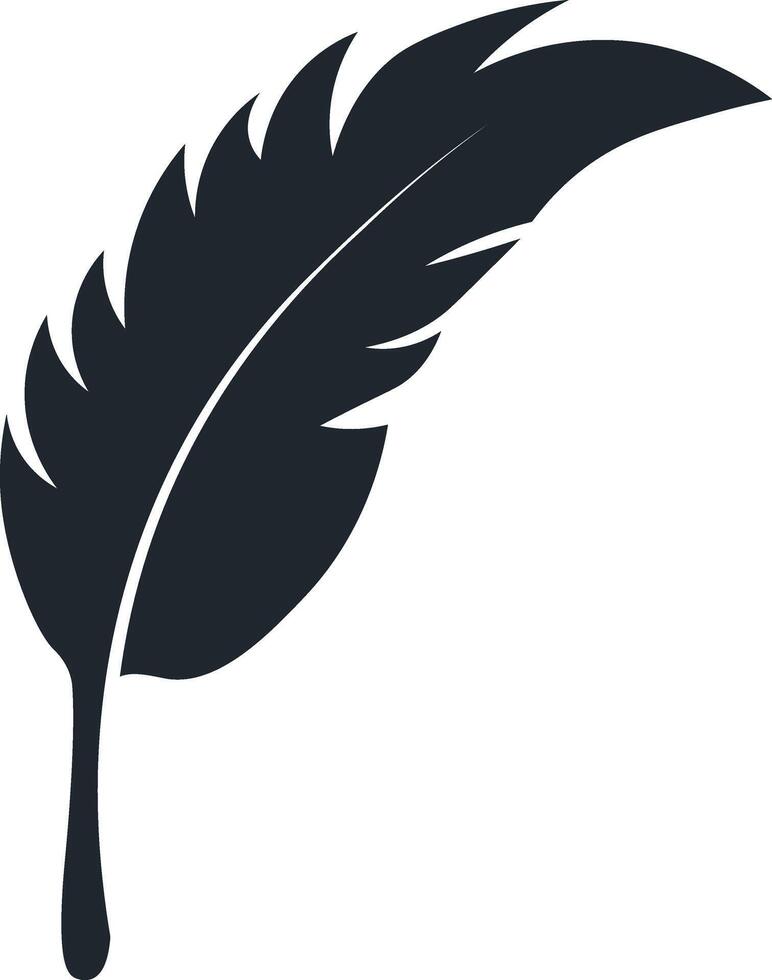 Black Feather Silhouette. vector