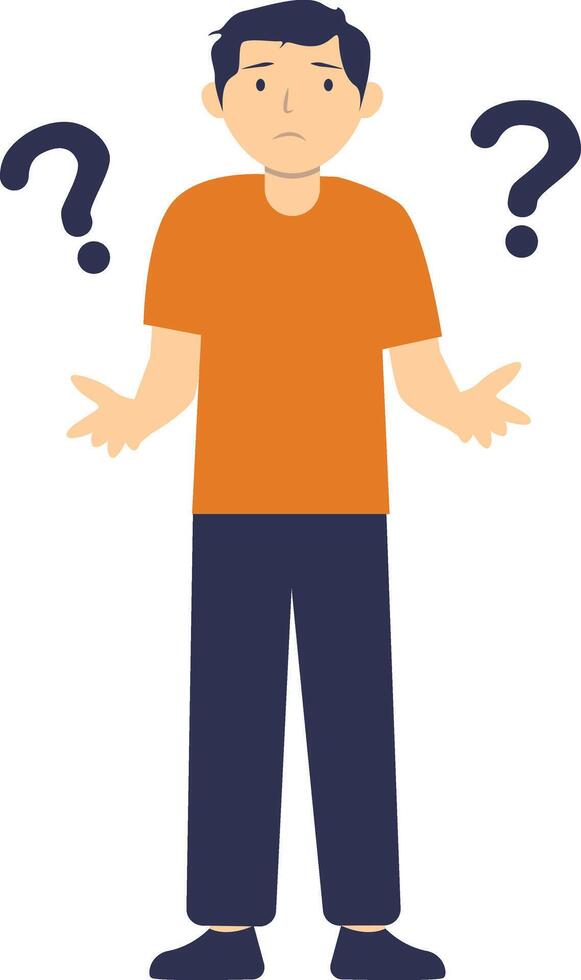People Think and Ask Question on White Background. vector