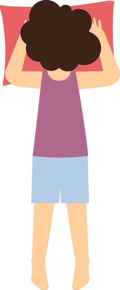 Girl Sleeping Pose Character with Flat Design vector