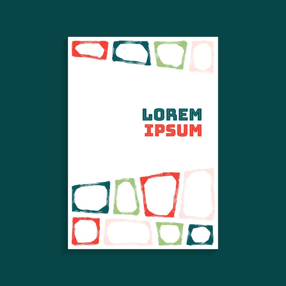 Cover Template with Abstract Sketch Bold Block Composition vector