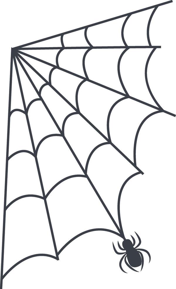 Spider Web Icon with Flat Design, Isolated on White Background vector