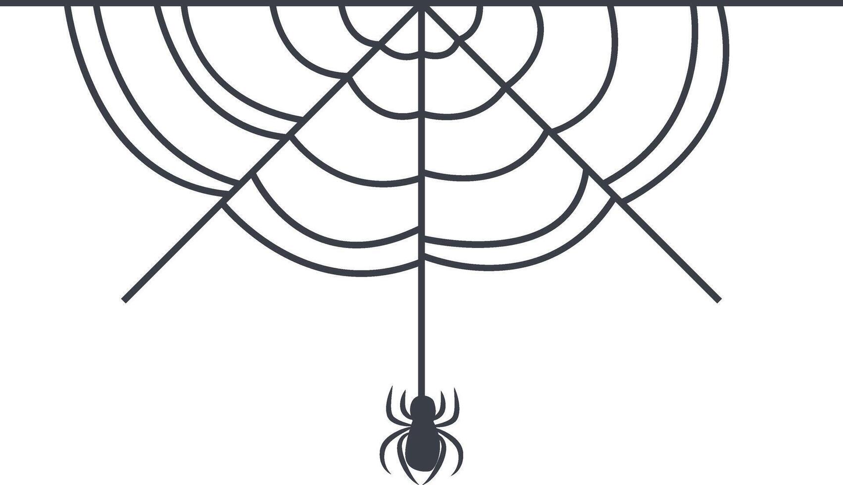 Spider Web Icon with Simple Design, Isolated on White Background vector