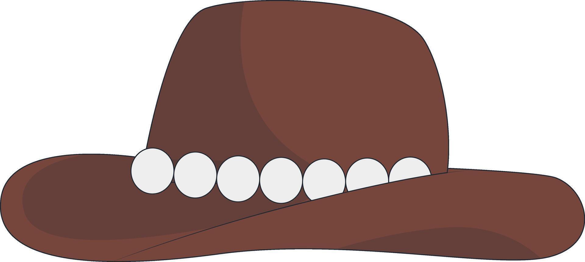 Wild West Cowboy Hat Illustration with Cartoon Style vector