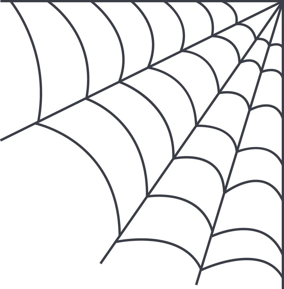 Spider Web Icon with Simple Decoration, Isolated on White Background. vector