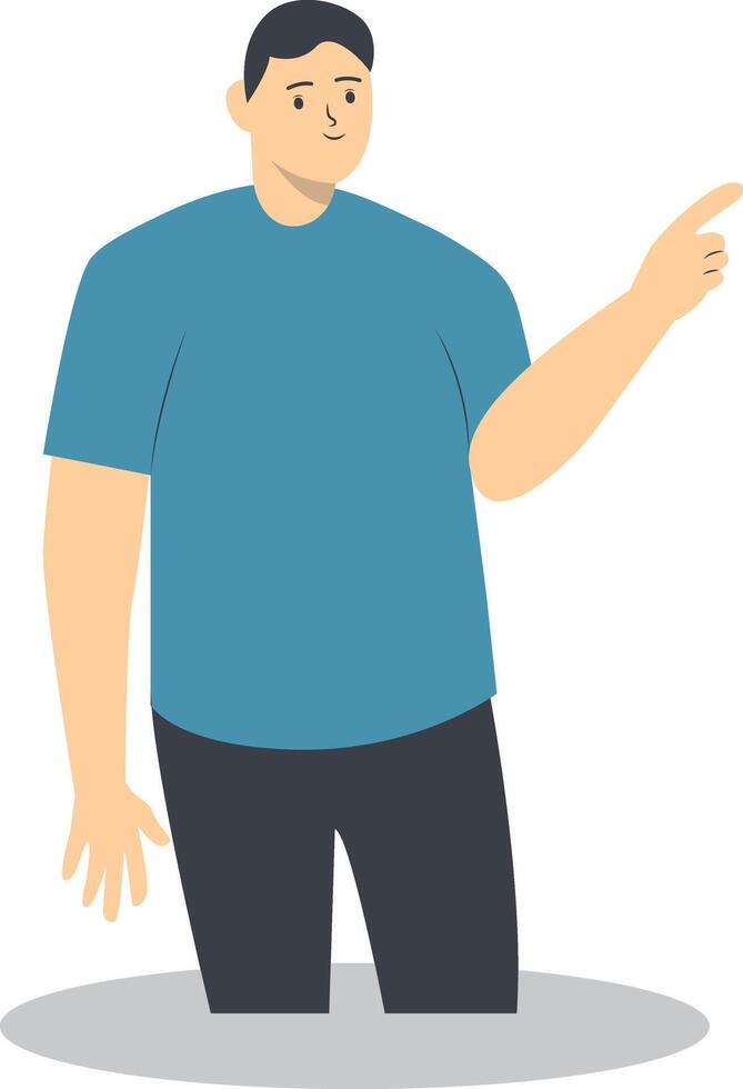 Person Pointing Illustration on White Background vector