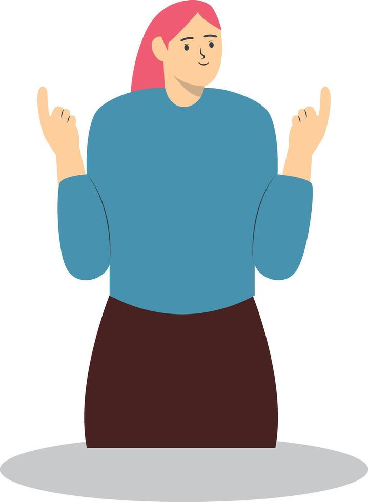 Person Pointing Illustration in Flat Design. Isolated on White Background vector