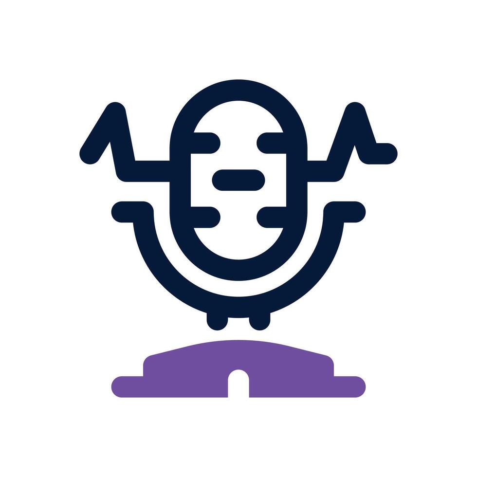 voice recorder dual tone icon. Sleek and modern icon for websites and mobile apps. vector
