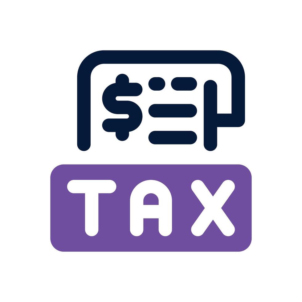 tax report dual tone icon. Sleek and modern icon for websites and mobile apps. vector
