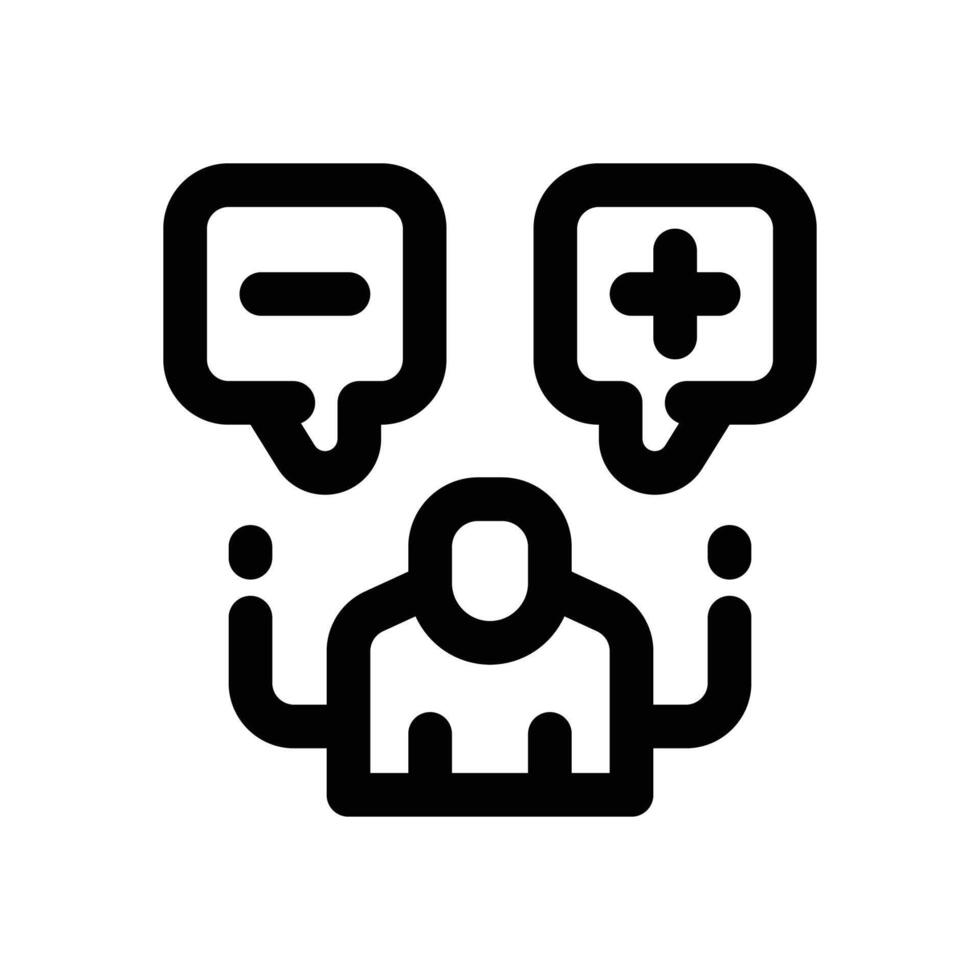 attitude line icon. Clean and minimalist icon for websites, mobile apps, presentations, and logos. Fully scalable and customizable for any project. vector