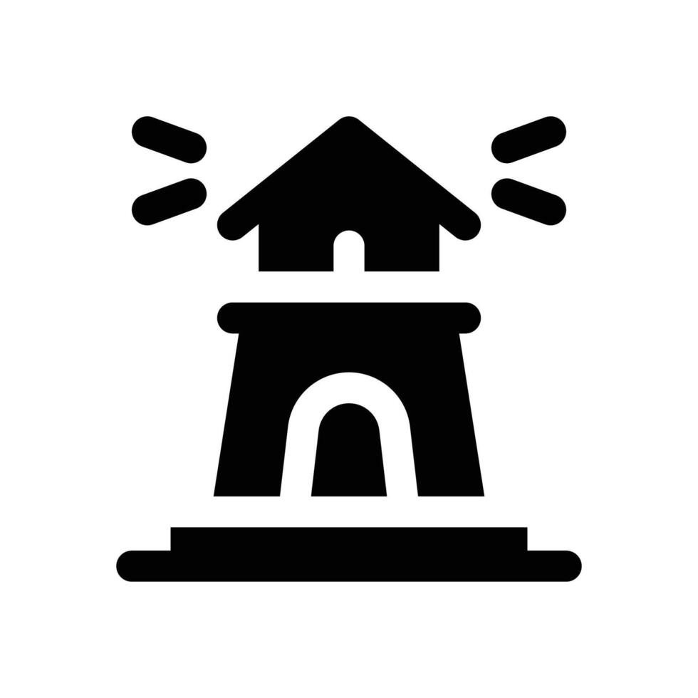 lighthouse glyph icon. Strong and solid icon for websites, mobile interfaces, presentations, and visual branding. High quality and easy to edit. vector