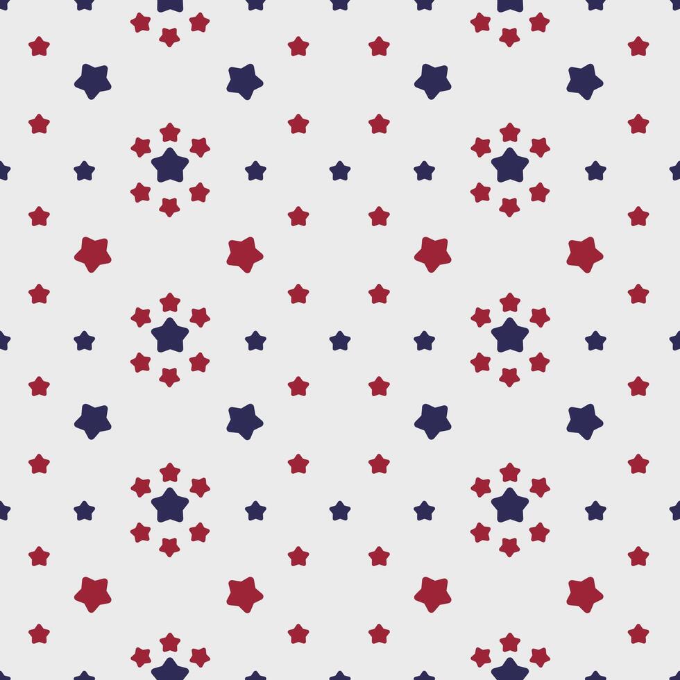 Red and blue star seamless pattern creative minimalist style art background for children or trendy design simple celebrate vector