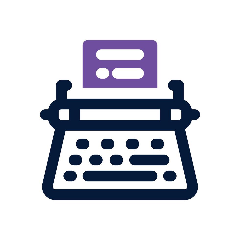 typerwriter dual tone icon. Sleek and modern icon for websites and mobile apps. vector