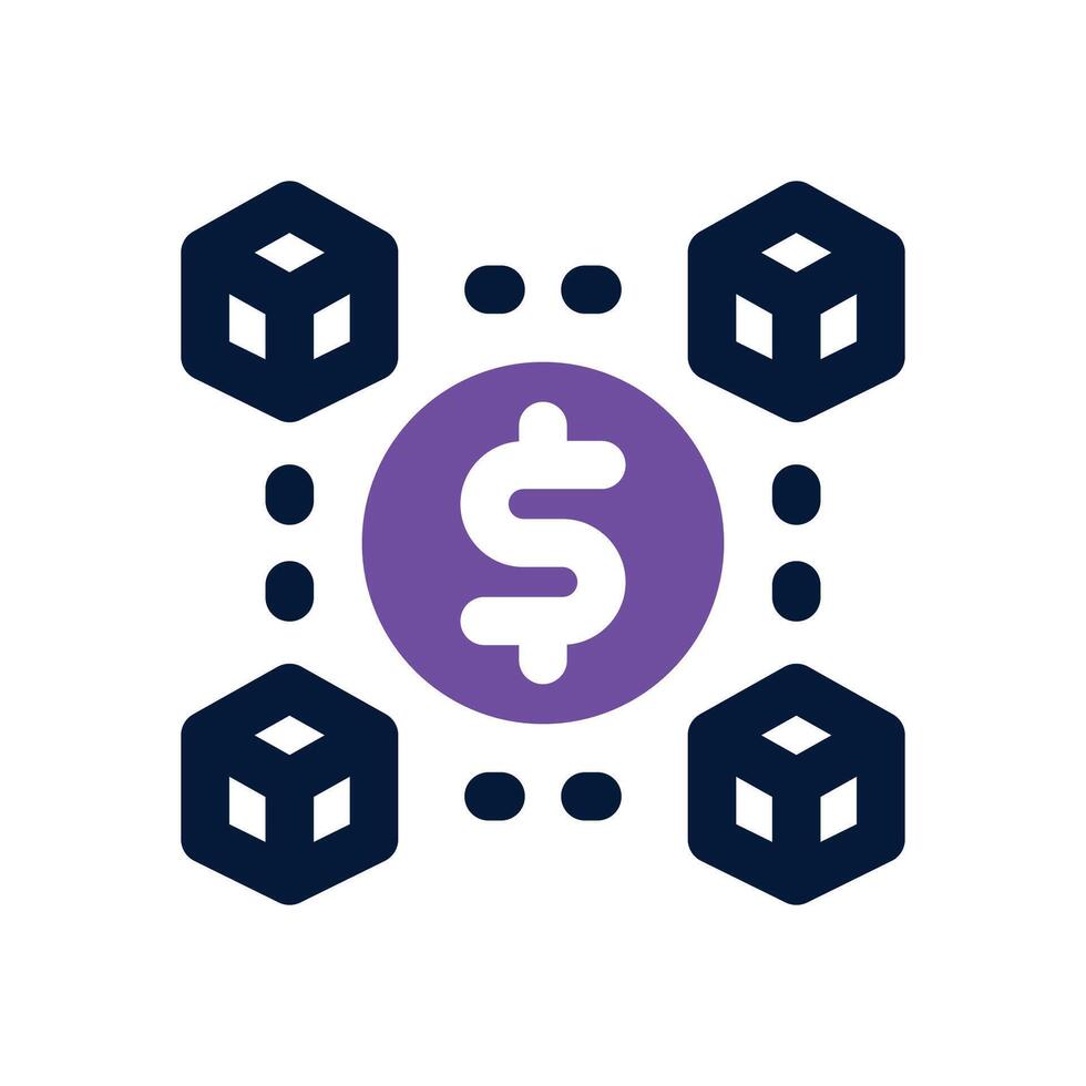 blockchain duotone icon. Sleek and modern icon for websites, mobile apps, marketing materials, and corporate design. Fully scalable and ready to use. vector