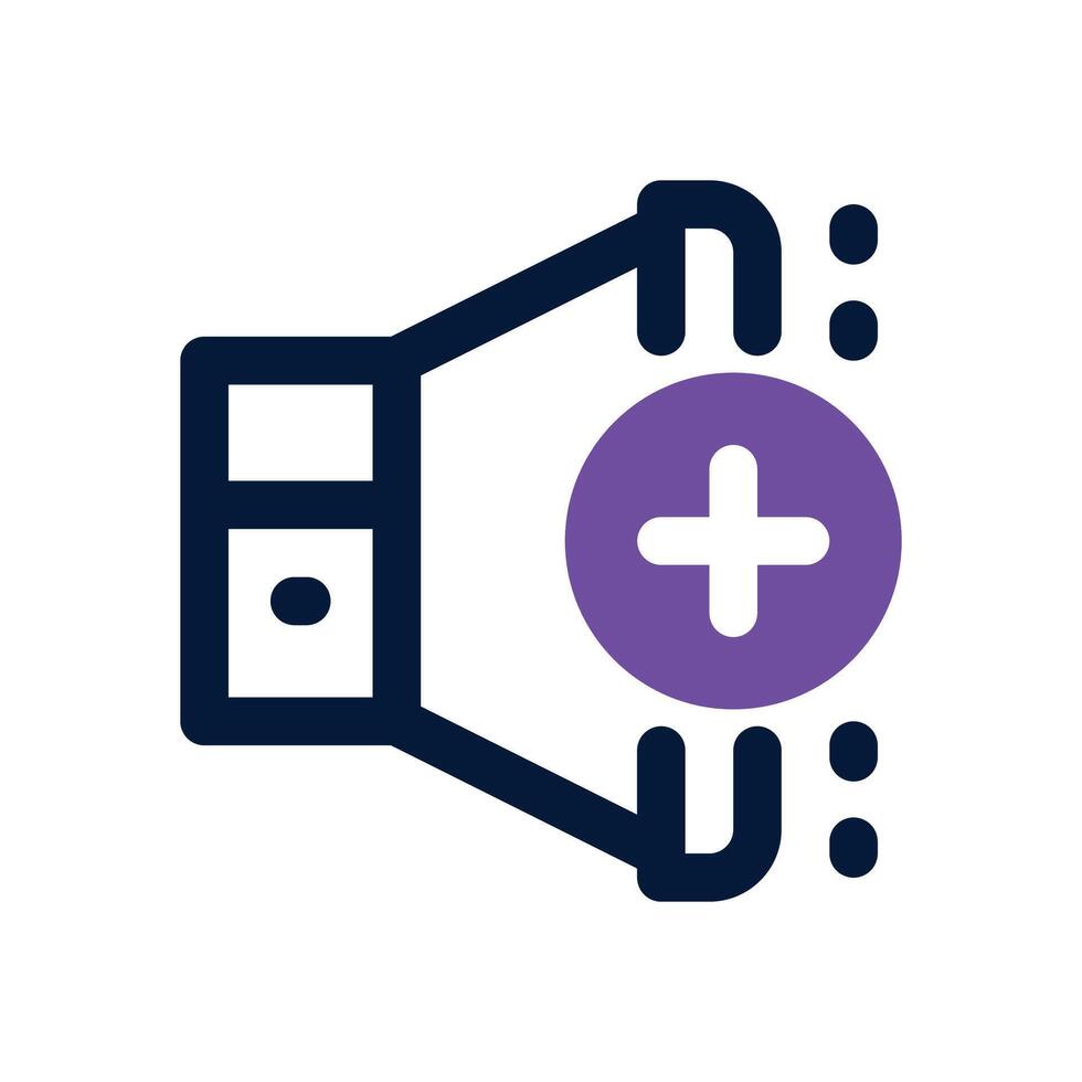 volume up dual tone icon. Sleek and modern icon for websites and mobile apps. vector