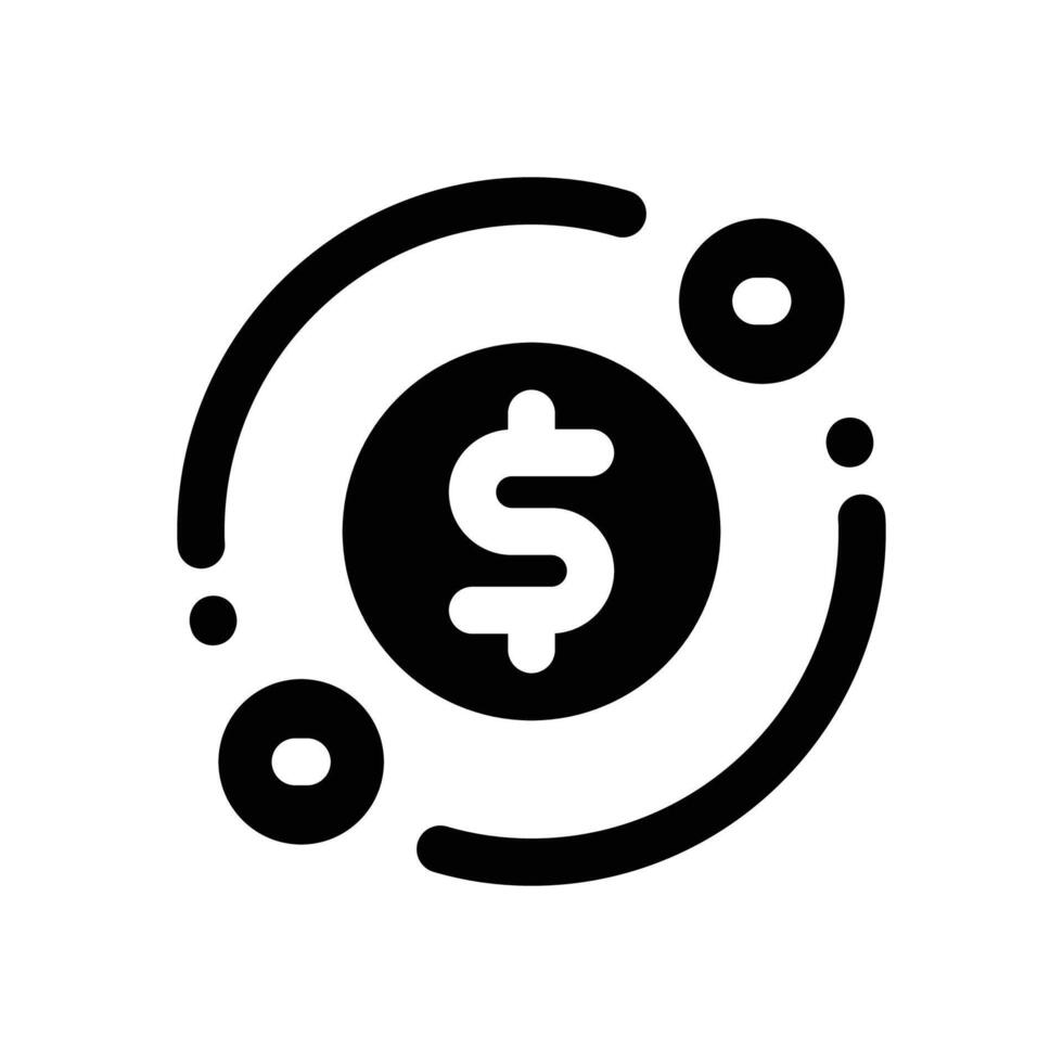 economy cycle glyph icon. Strong and solid icon for websites and mobile apps. vector