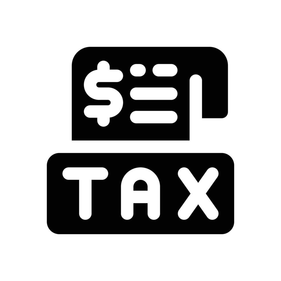 tax report glyph icon. Strong and solid icon for websites and mobile apps. vector