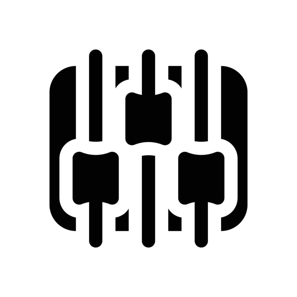 equalizer glyph icon. Strong and solid icon for websites and mobile apps. vector