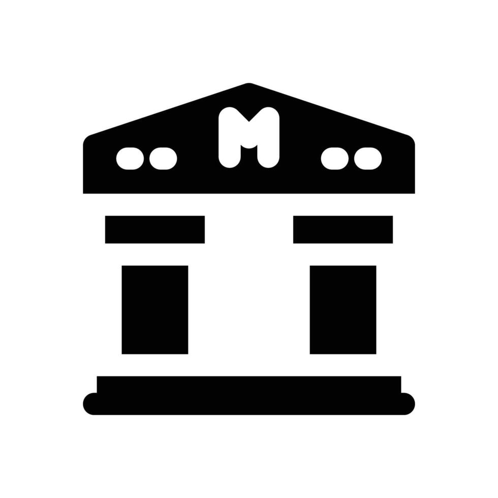museum glyph icon. Strong and solid icon for websites and mobile apps. vector
