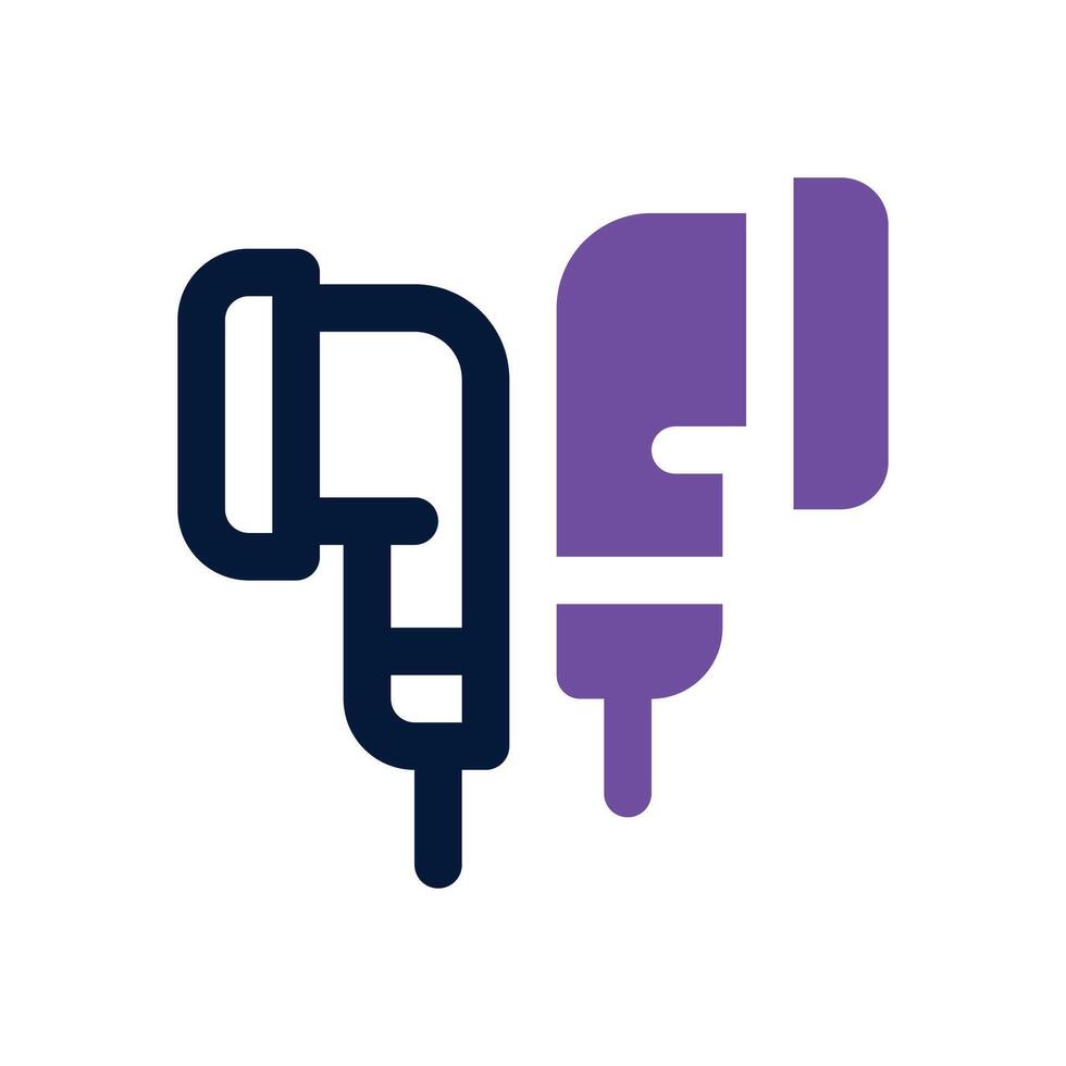 earbud dual tone icon. Sleek and modern icon for websites and mobile apps. vector