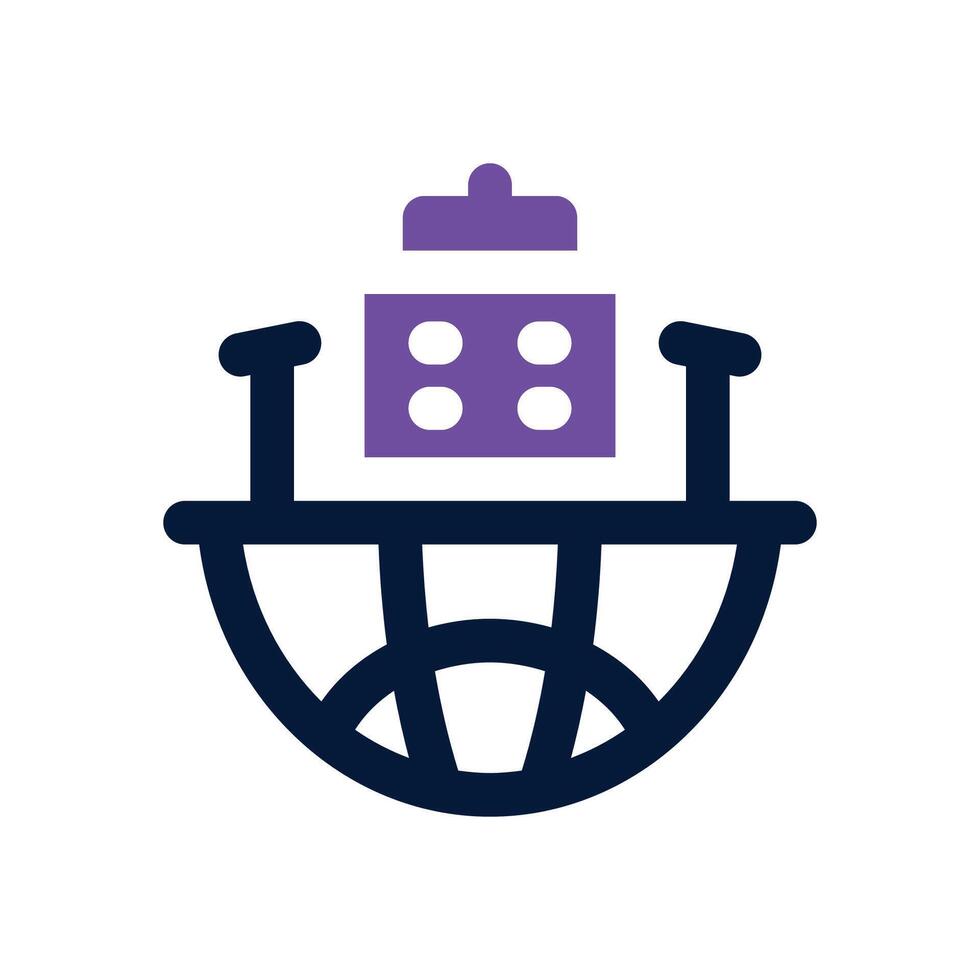 headquarter dual tone icon. Sleek and modern icon for websites and mobile apps. vector