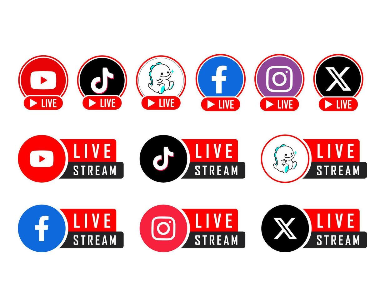 Live Stream Social Media Icon vector