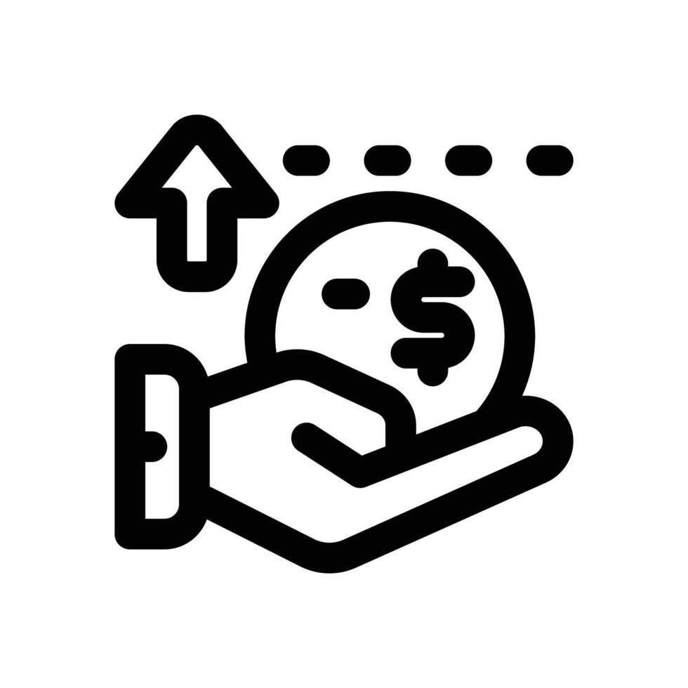 financial income line icon. Clean and minimalist icon for websites and mobile apps. vector