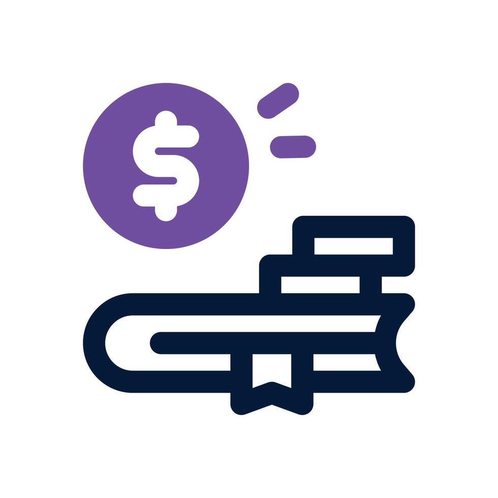 education cost duotone icon. Sleek and modern icon for websites, mobile apps, marketing materials, and corporate design. Fully scalable and ready to use. vector