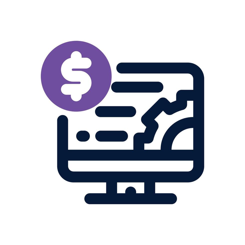 financial service dual tone icon. Sleek and modern icon for websites and mobile apps. vector
