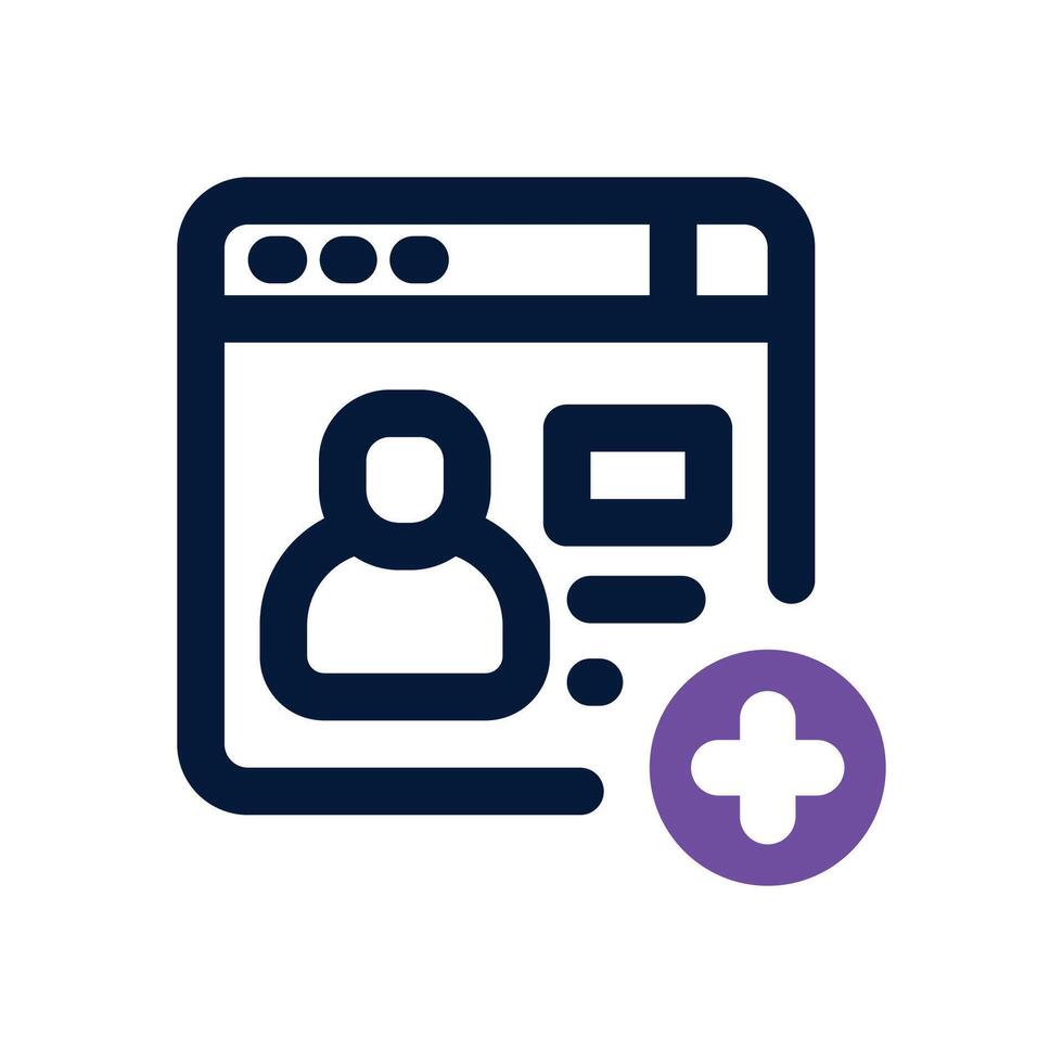 new account dual tone icon. Sleek and modern icon for websites and mobile apps. vector