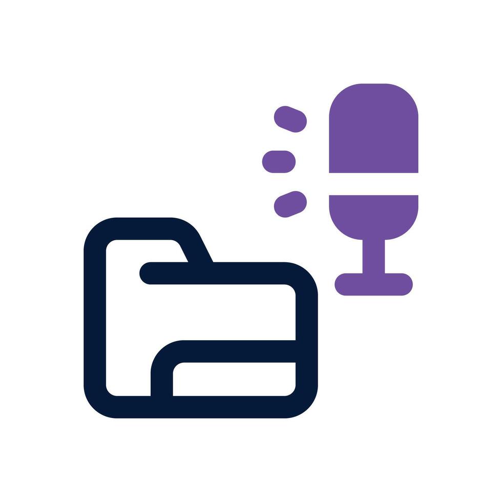 podcast folder dual tone icon. Sleek and modern icon for websites and mobile apps. vector
