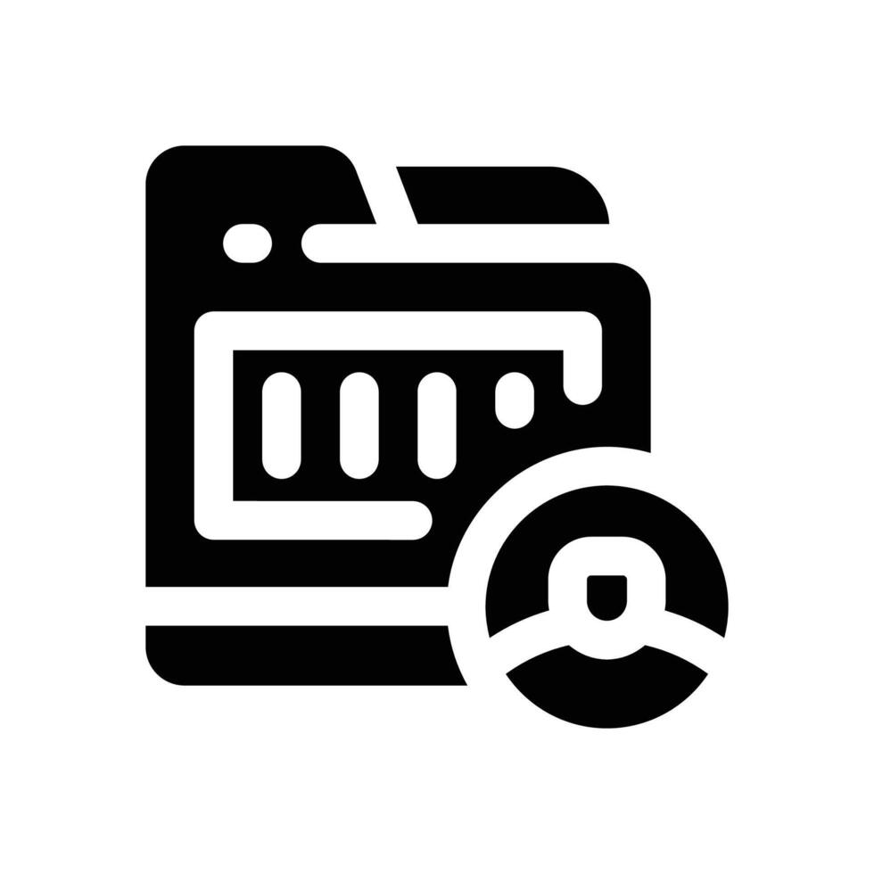 portfolio glyph icon. Strong and solid icon for websites, mobile interfaces, presentations, and visual branding. High quality and easy to edit. vector