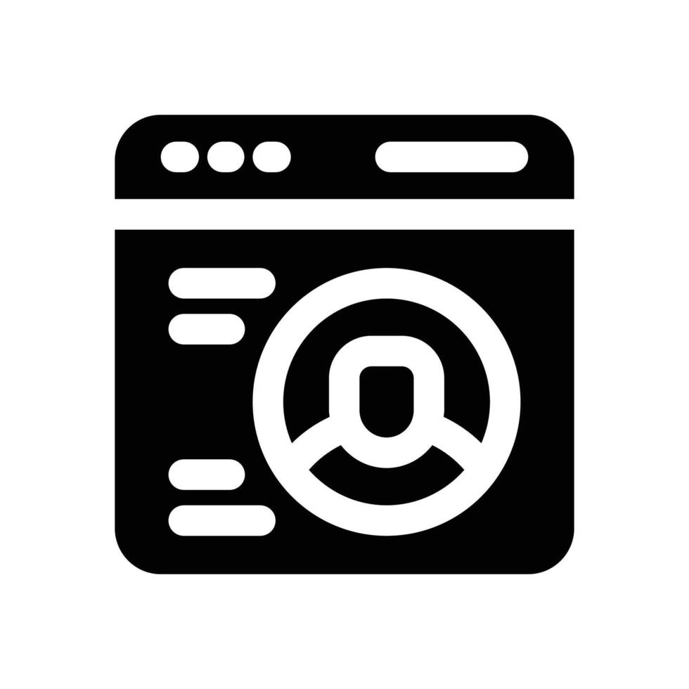 user profile glyph icon. Strong and solid icon for websites, mobile interfaces, presentations, and visual branding. High quality and easy to edit. vector