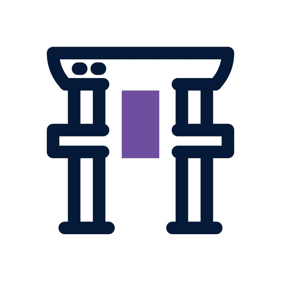 torii gate dual tone icon. Sleek and modern icon for websites and mobile apps. vector