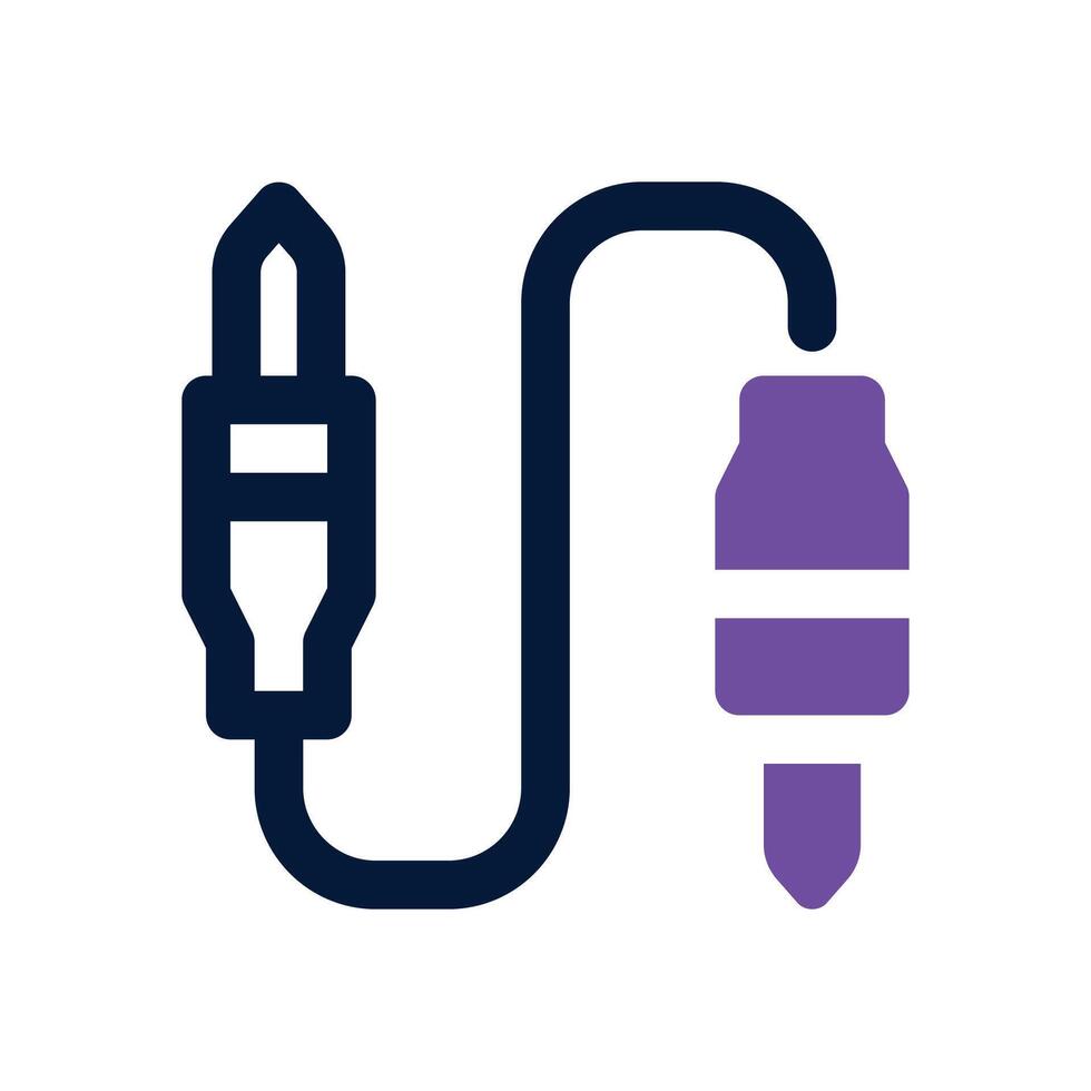 audio jack dual tone icon. Sleek and modern icon for websites and mobile apps. vector