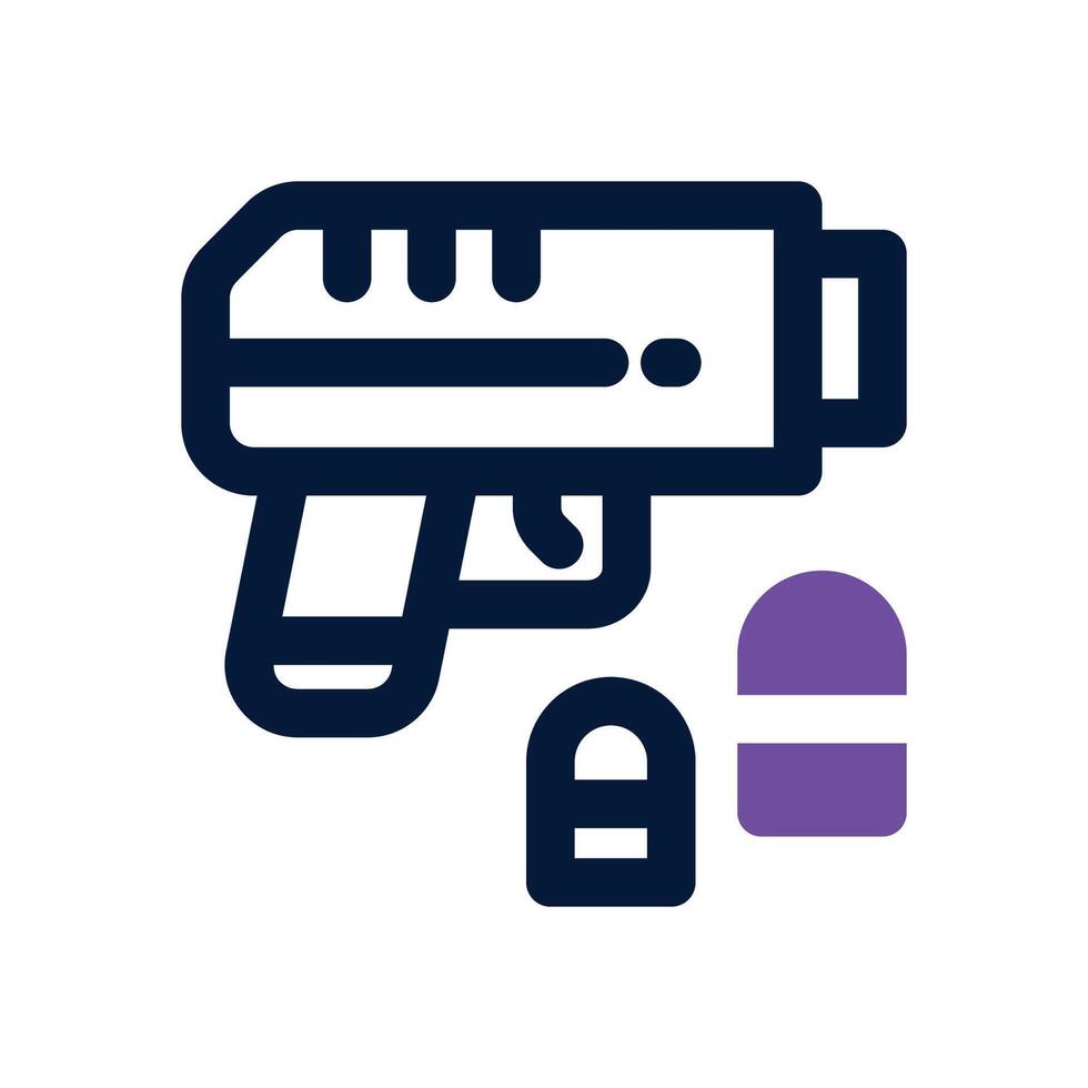 gun weapon dual tone icon. Sleek and modern icon for websites and mobile apps. vector