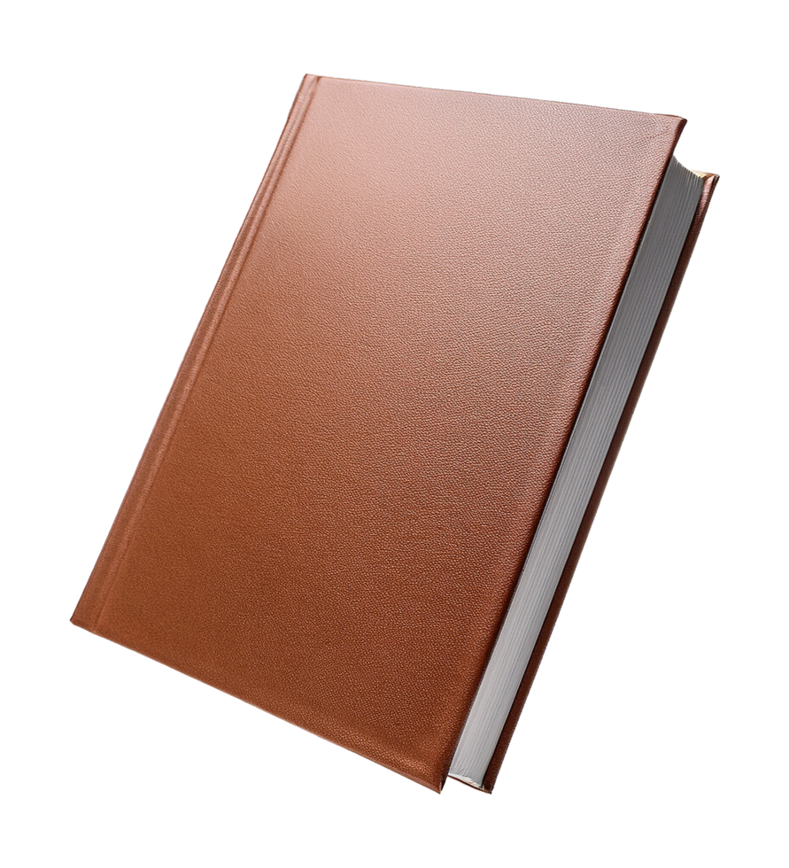 Elegant Brown Leather Hardcover Notebook as Journal for Writing png