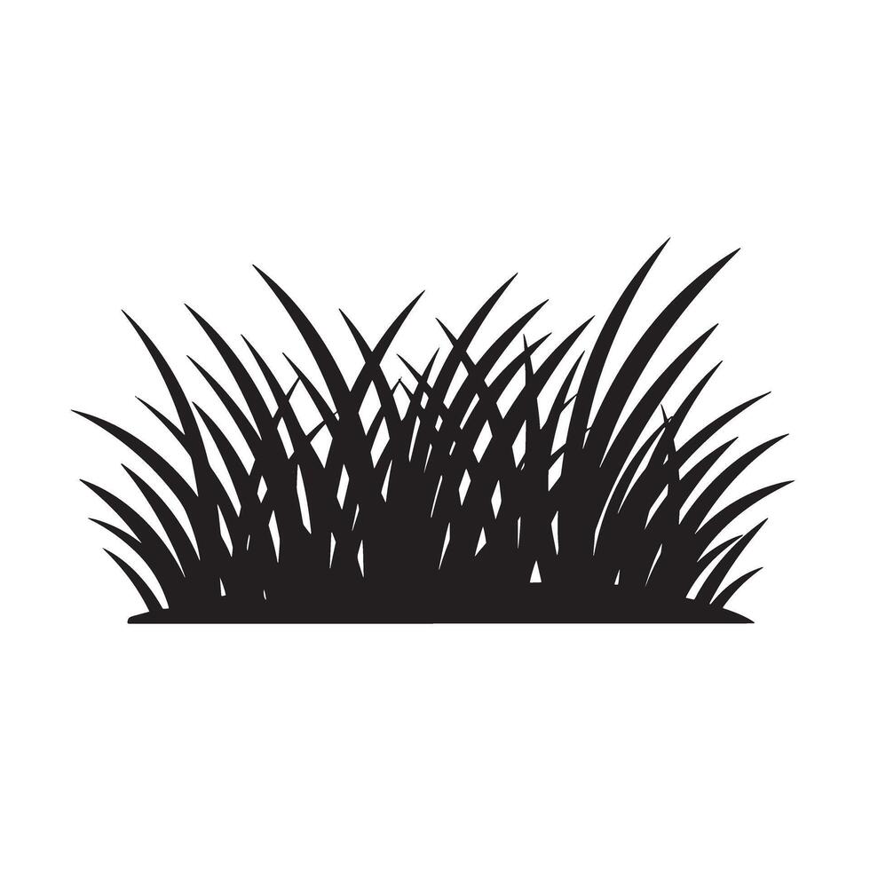 Black silhouette of tall grass illustration ideal for nature themed design projects vector