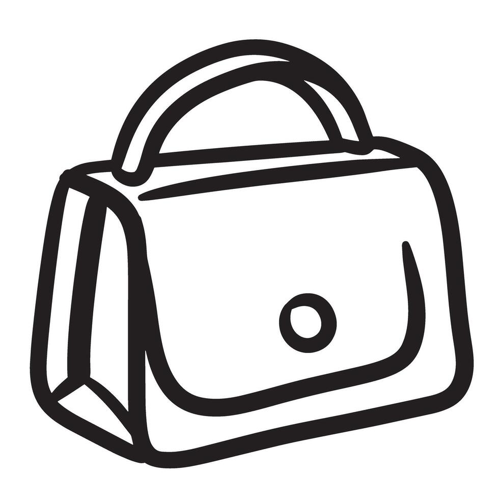 Simple handbag silhouette in bold black outlines suitable for fashion and design concepts vector