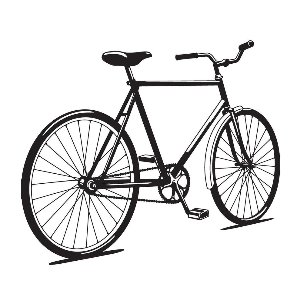 Elegant black and white silhouette of a classic bicycle perfect for transportation and urban design projects vector