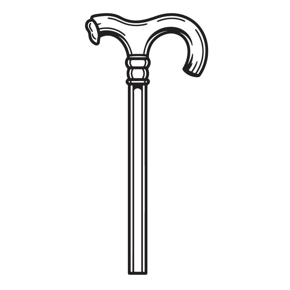 black and white Vintage Art Shepherd Hook vector