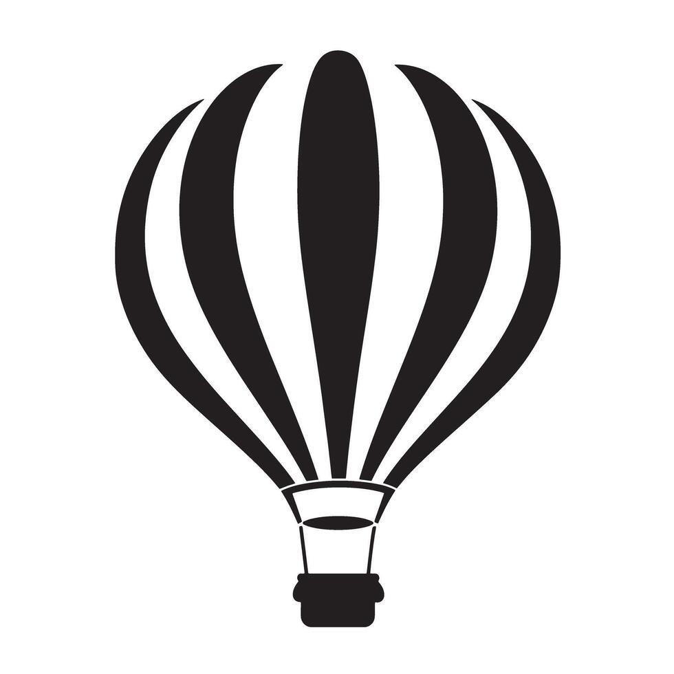 illustration of a classic hot air balloon silhouette in a simple black and white design isolated on a white background vector