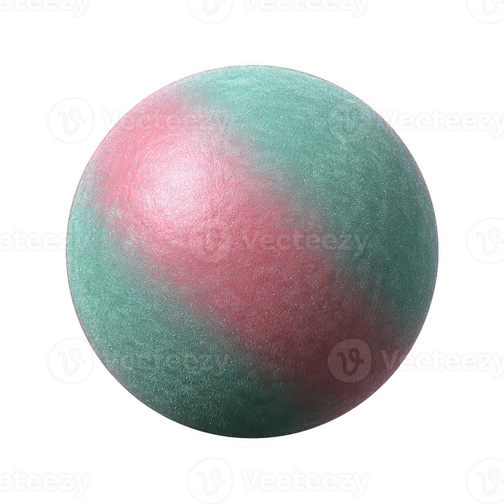 A textured sphere with a soft gradient of teal and pink colors png