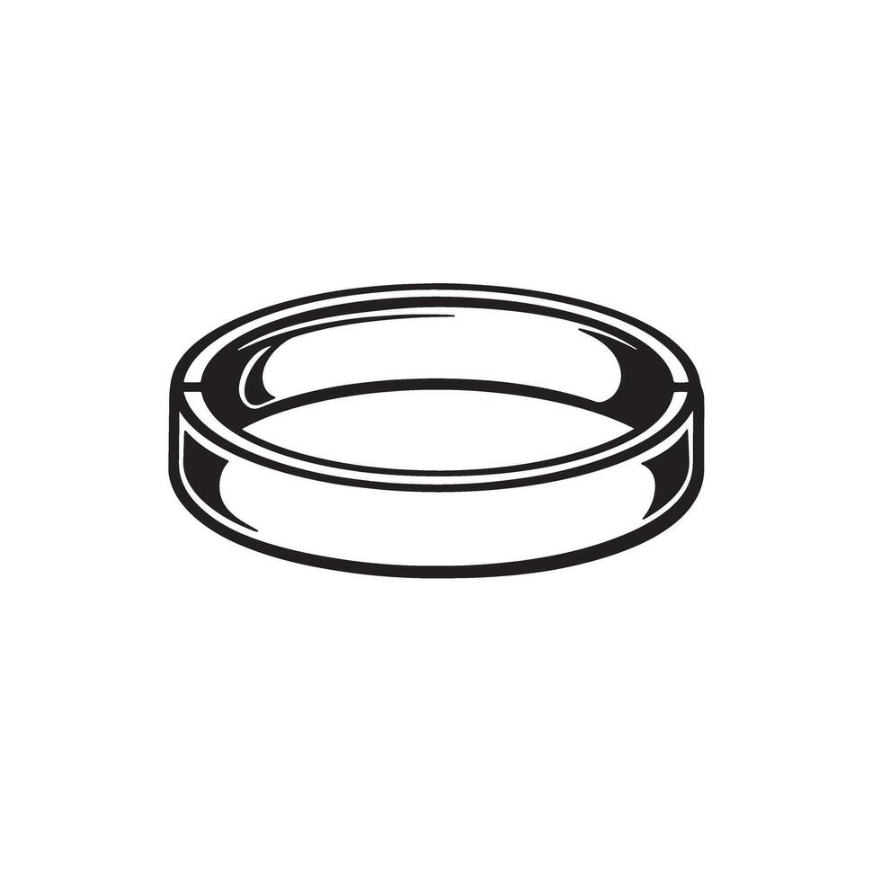 Simple black and white illustration of a hockey puck perfect for sports themes game day graphics and ice rink projects vector