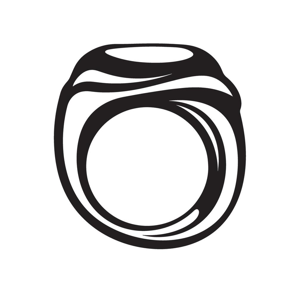 Elegant silhouette of a decorative ring with bold curves and smooth lines suitable for jewelry designs vector
