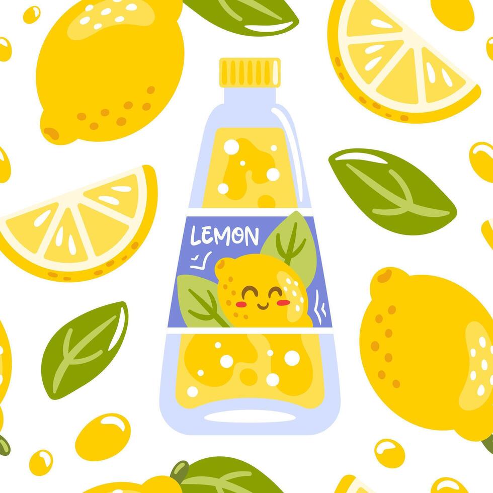 Lemon and lime illustration with playful design vector