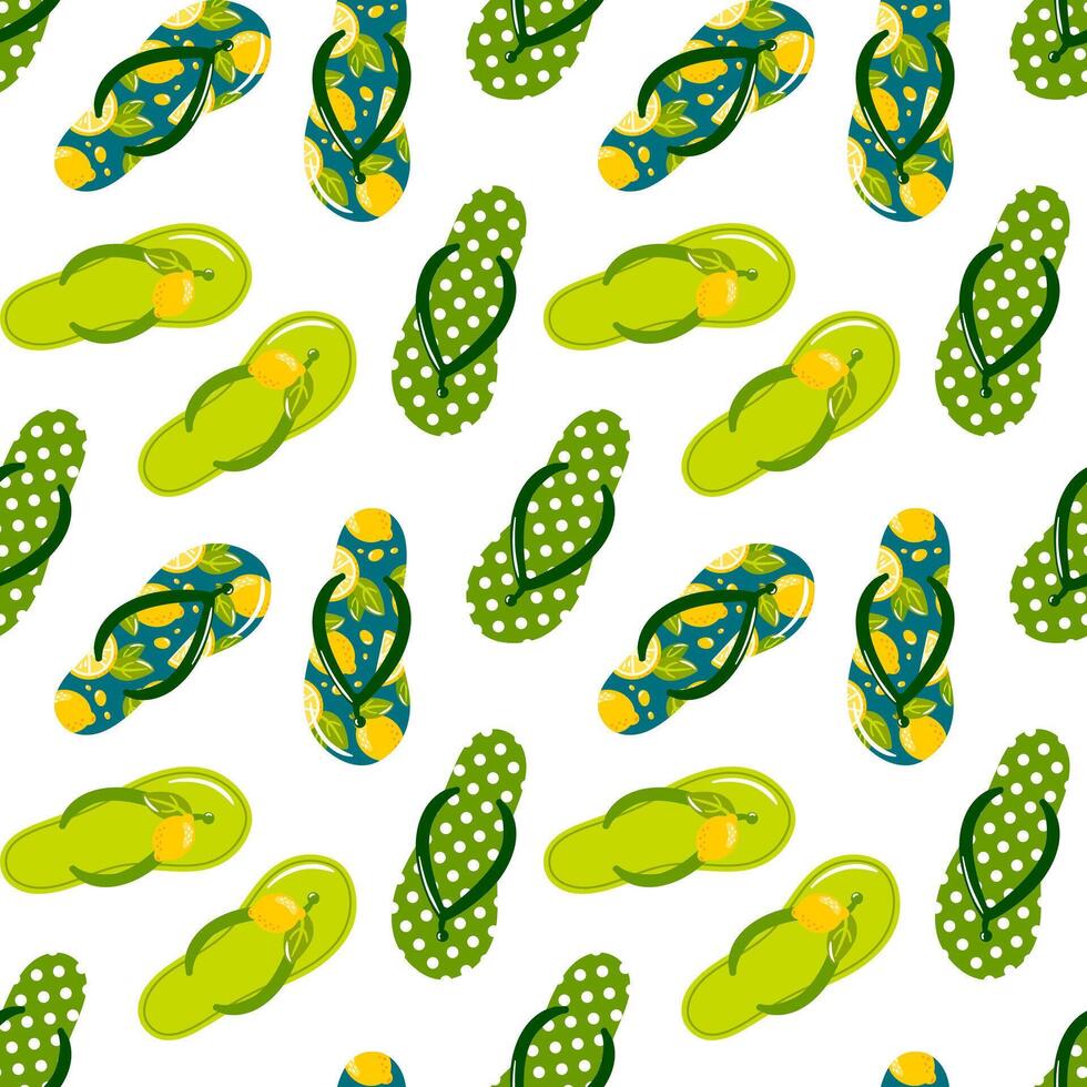 colorful flip flops on white background vector