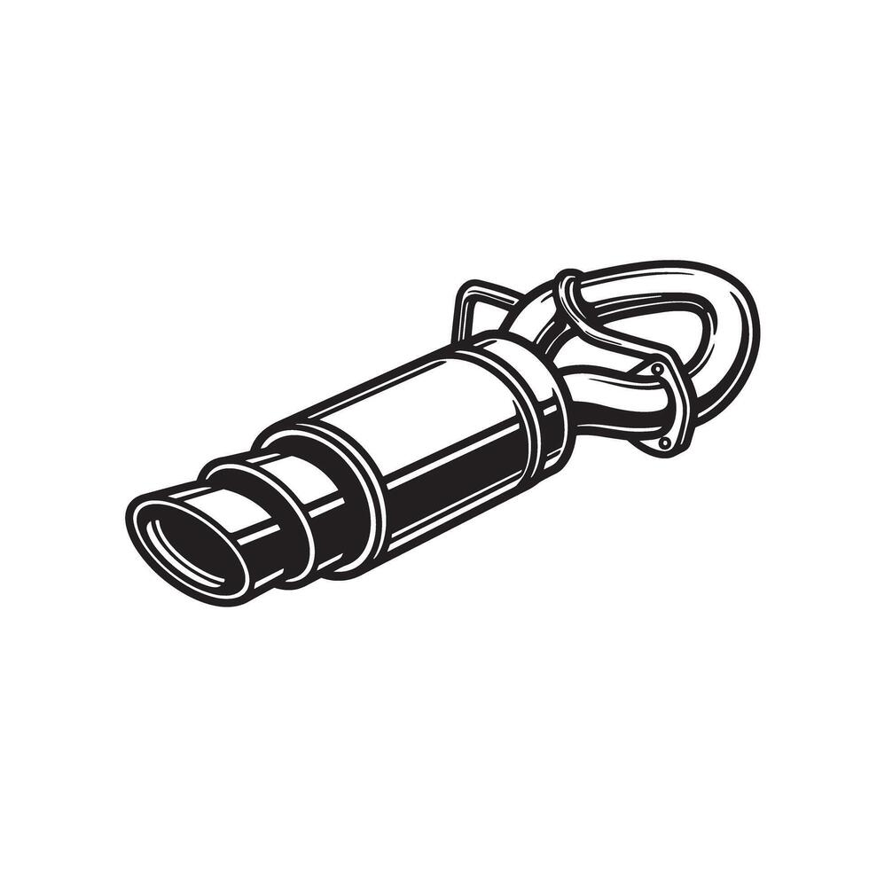 Car exhaust silencer vintage Art Silhouette vector