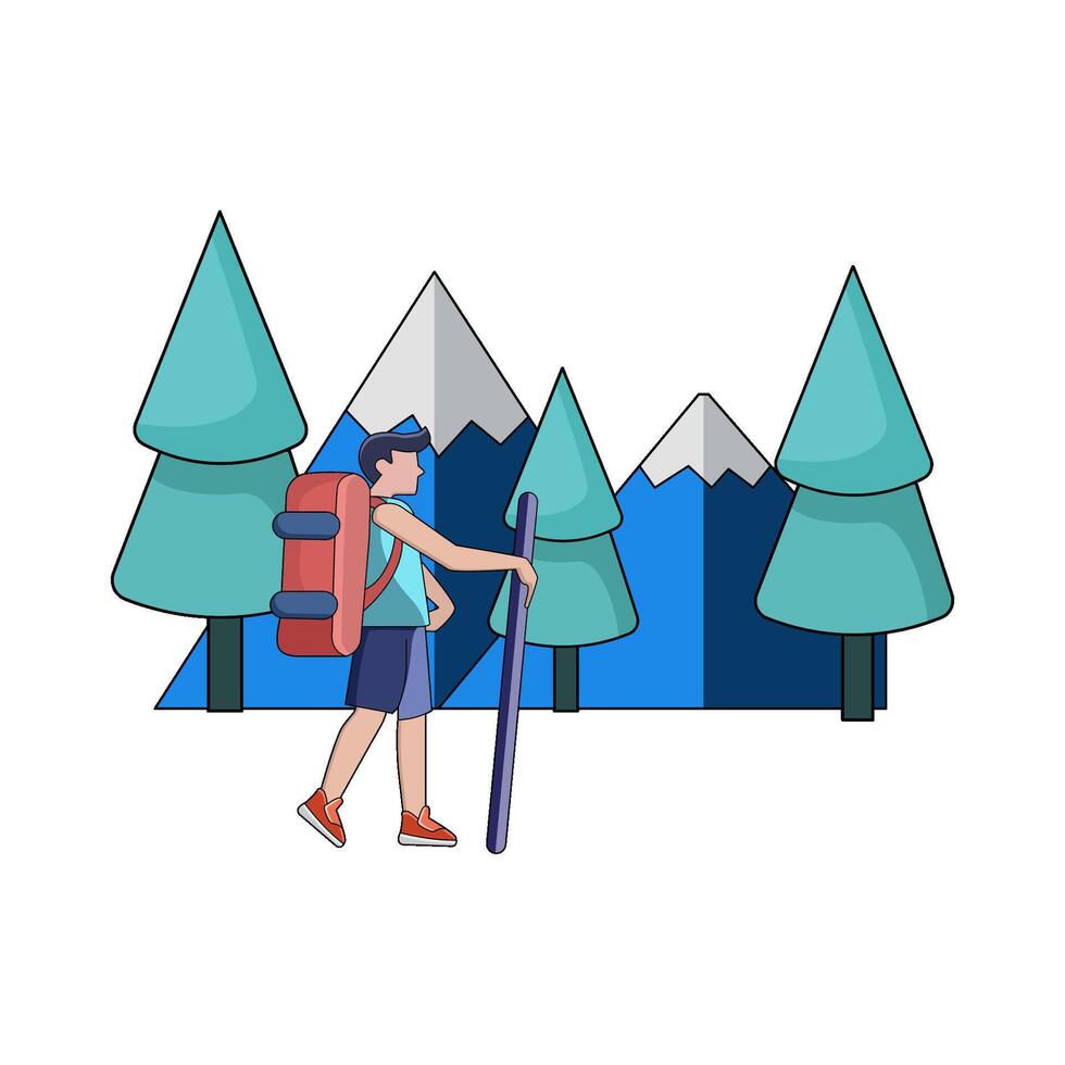 illustration of Hiking Guide vector