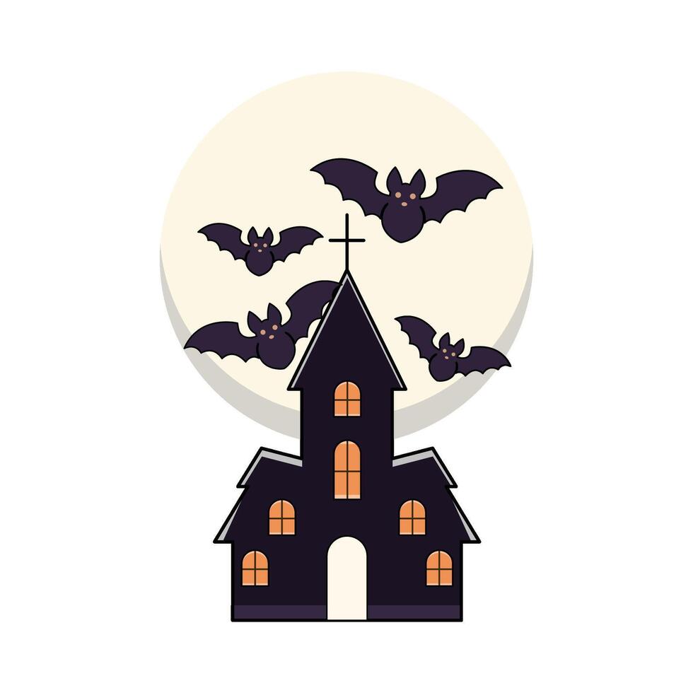 Haunted house midnight vector