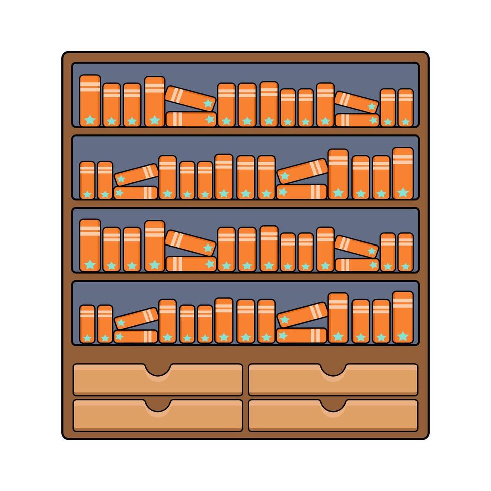 illustration of The Bookshelf vector